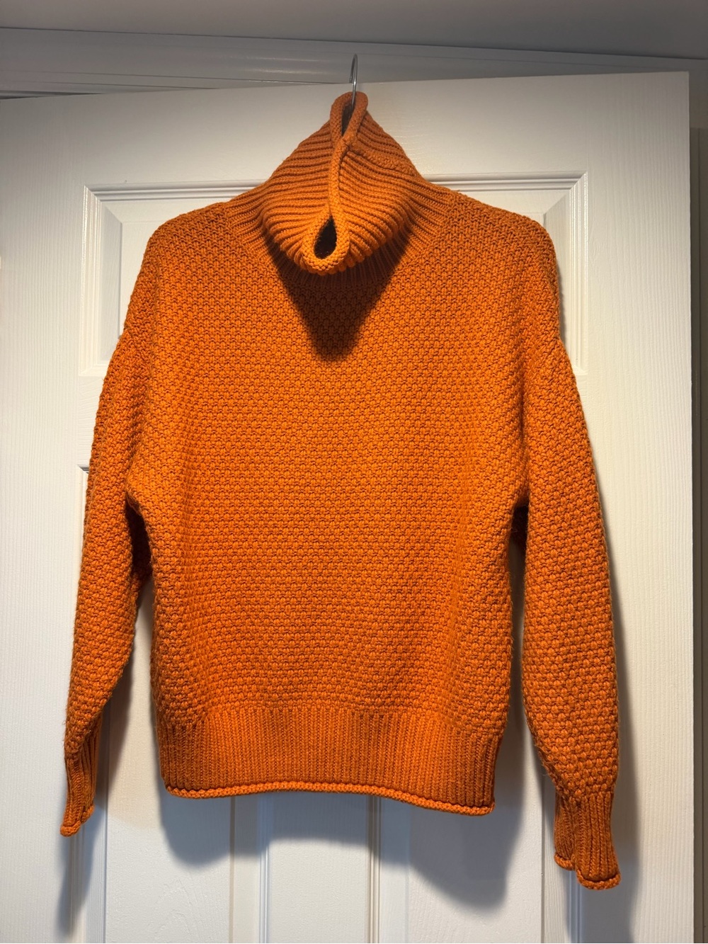 Cozy Orange Turtleneck Knit Sweater